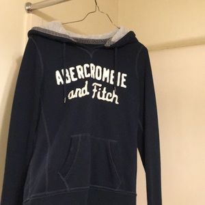ABERCROMBIE AND FITCH- NAVY LOGO HOODIE